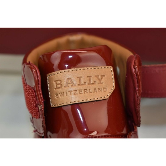 NIB BALLY HERICK RED PATENT LEATHER HI TOP STRIPE LOGO SNEAKERS 8 US 41 main image 7